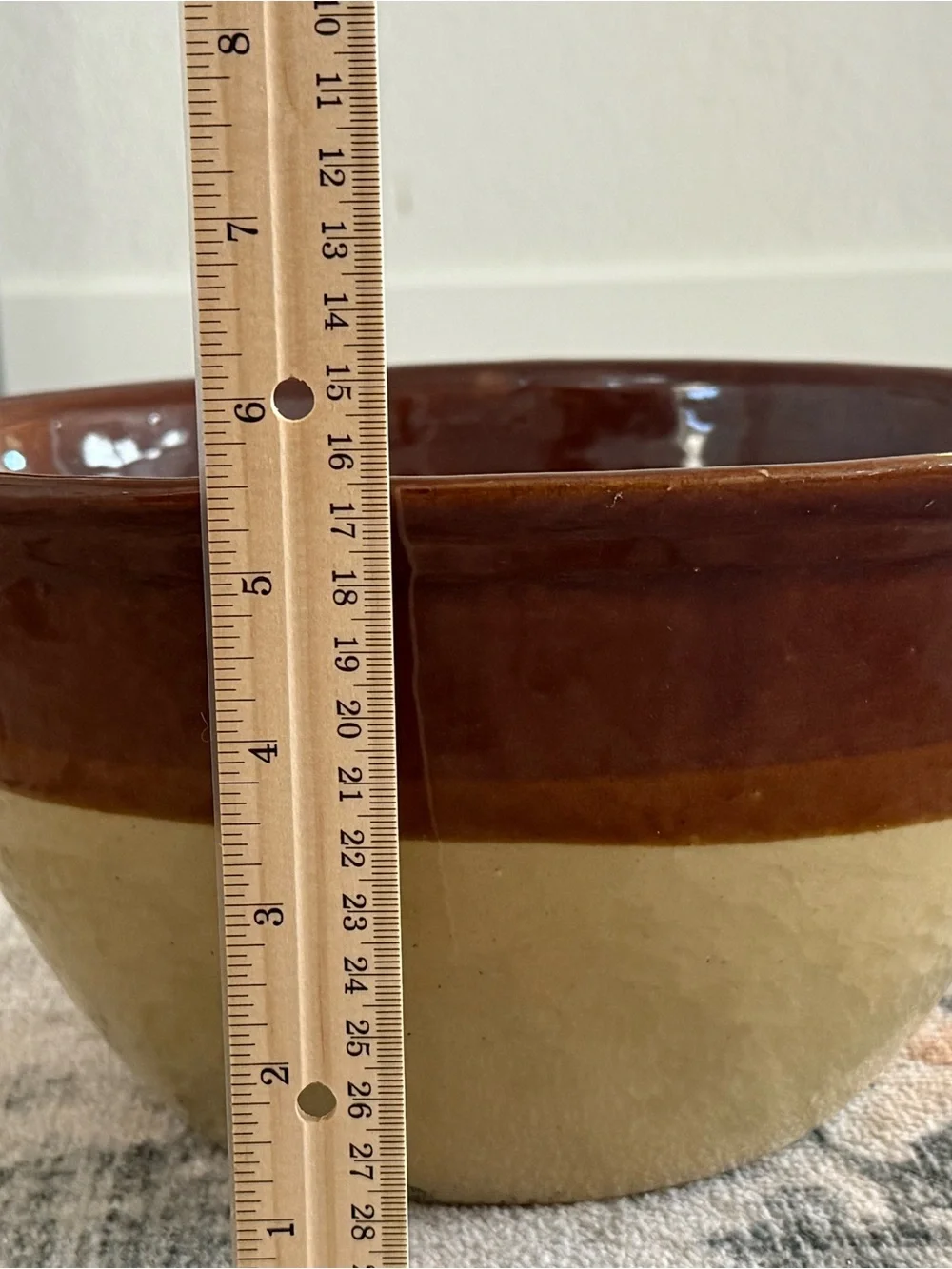 Vintage Yellowware Mixing Bowl | Antique Americana Farmhouse Stoneware